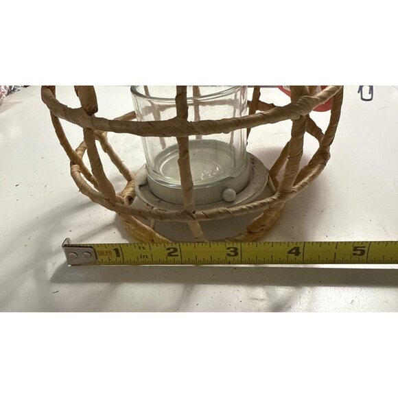 Opalhouse Candleholders Pineapple Design Set of 3 Rattan & Metal 9" - Picture 6 of 6